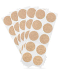 Brown circular cork stickers on white backing sheets for 50 waterproof adhesive replacement patches for spot magnets