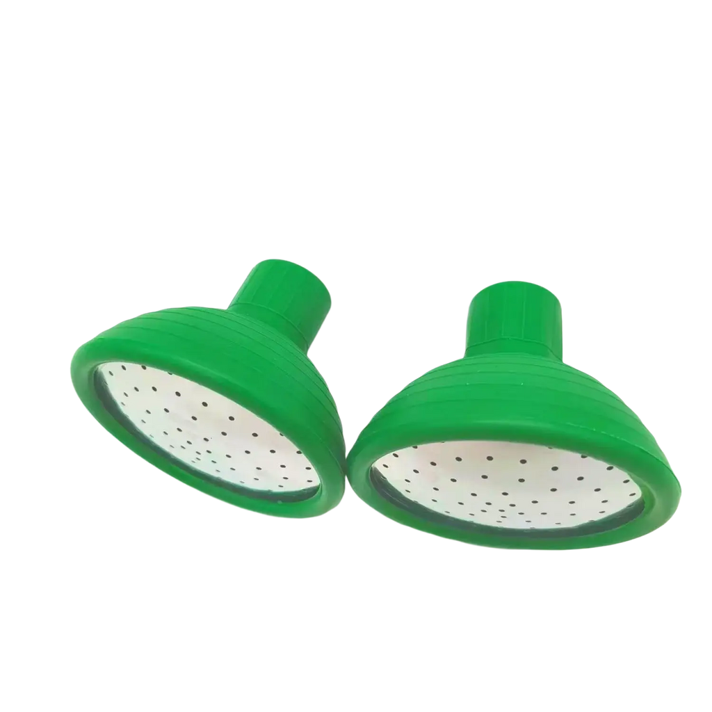 Replacement shower head green silicone garden watering nozzle with perforated white interior for improved water output