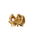 Resin decorative item abstract geometric gold sculpture with smooth flowing curves and polished metallic finish