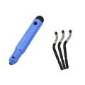 Blue plastic-handled resin epoxy trimming tool manual jewelry cutter with black tip and four interchangeable metal tips