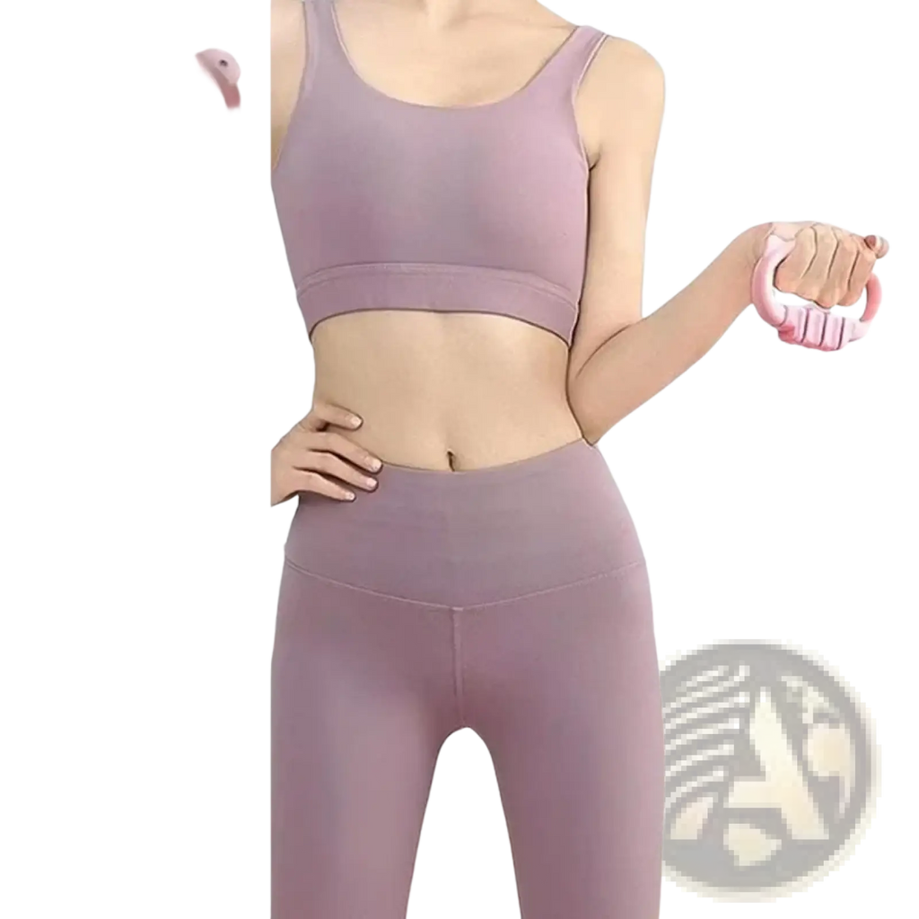 Pink plastic resistance band exerciser with detachable tubes and bear-shaped handles for versatile workouts