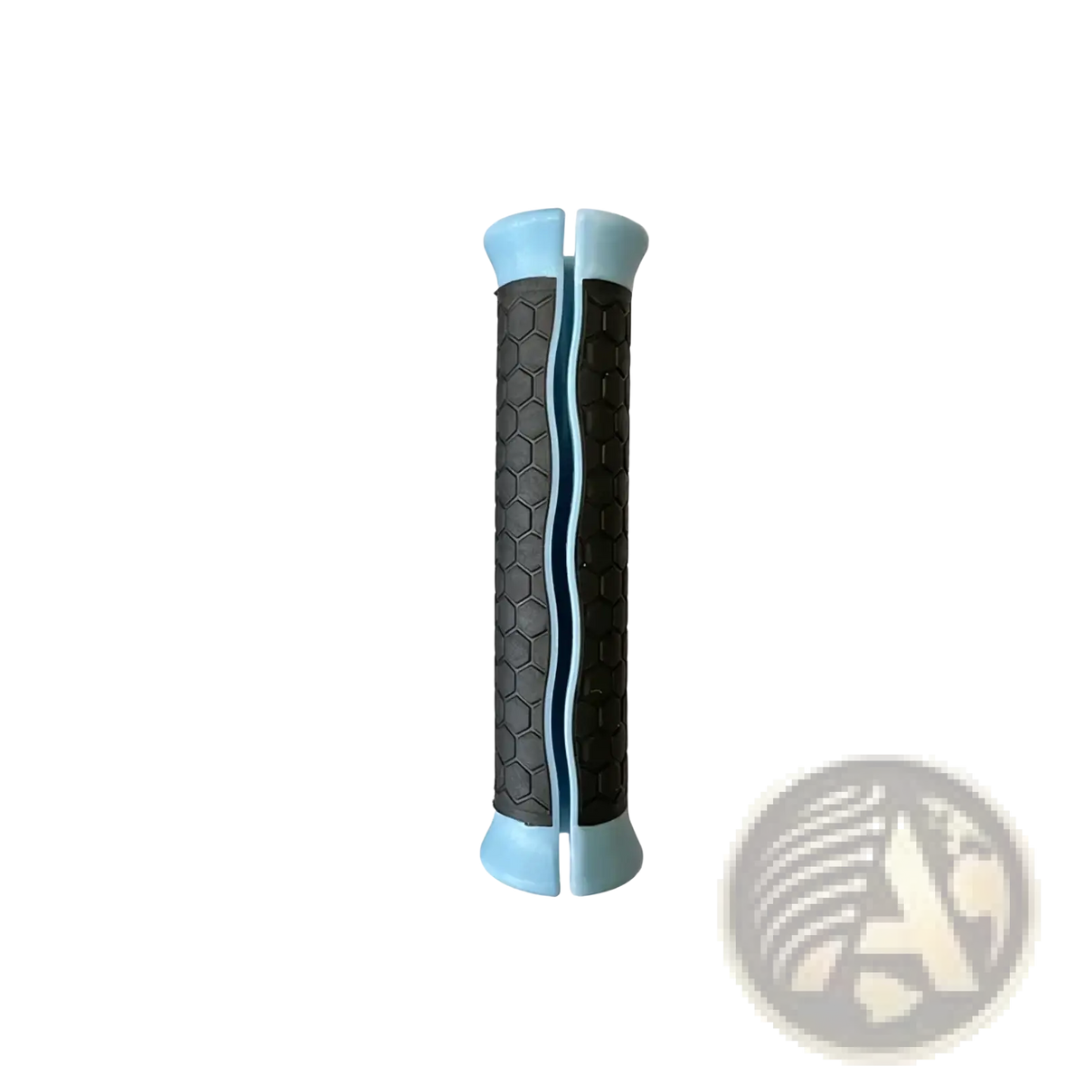 Resistance band handles replacement grips with light blue and black textured honeycomb pattern for improved grip