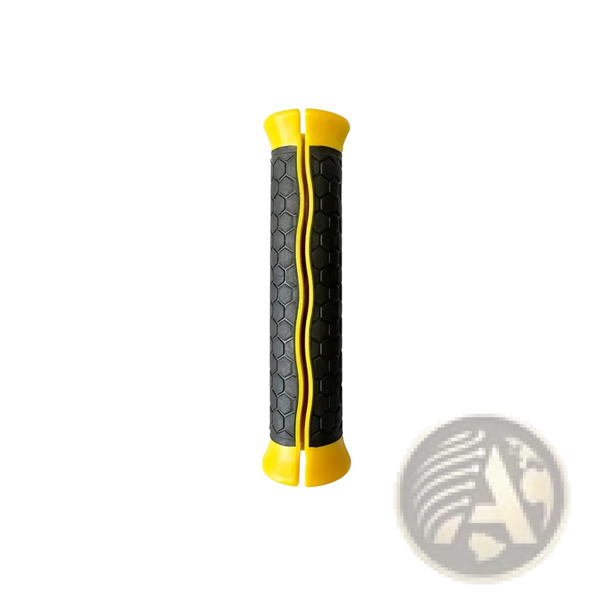 Black and yellow resistance band handles replacement grips with textured honeycomb pattern for enhanced grip comfort