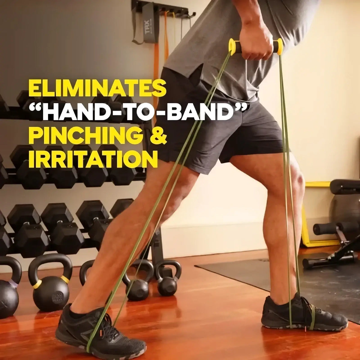 Green resistance band with yellow handles from resistance band handles universal fit grip set for versatile workouts