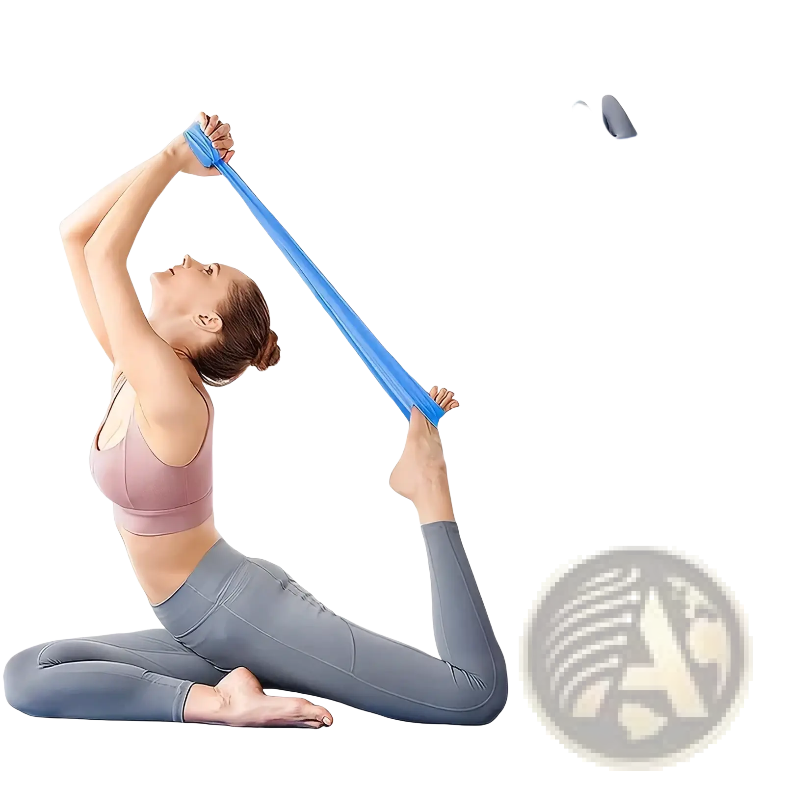 Blue elastic resistance band for fitness training highlighting strength and flexibility in exercise routines