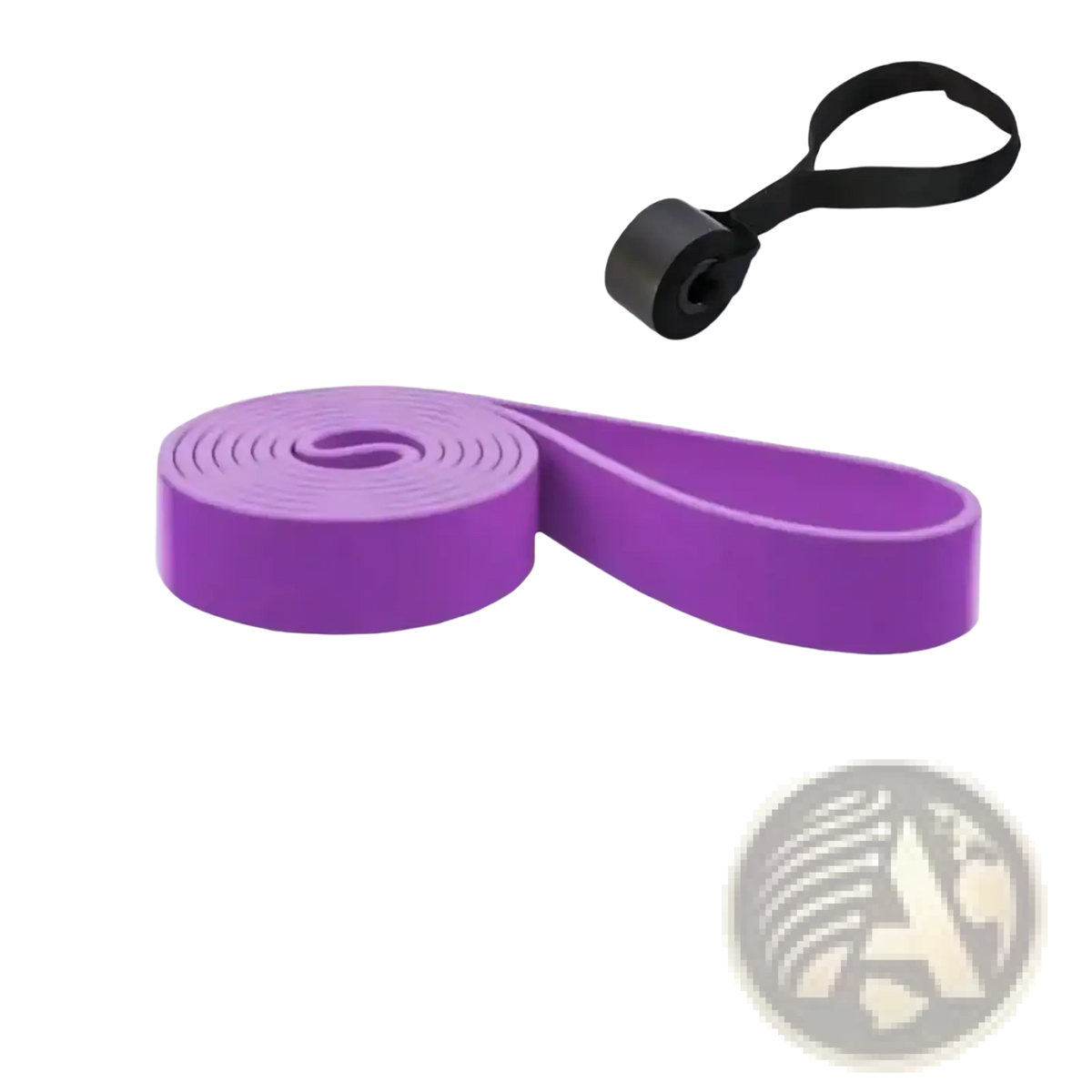 Purple resistance band with black handle and roller rated 40-90 lbs from resistance bands set 5-120 lbs for home workout