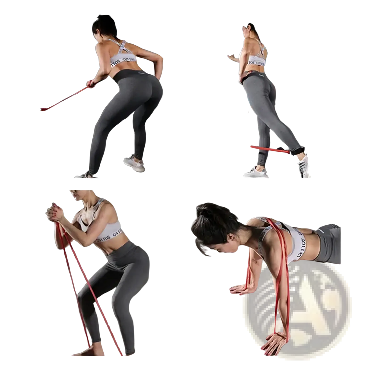 Red resistance band made of durable latex for fitness and training in a resistance bands set product image