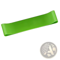 Bright green elastic resistance band made of durable latex for fitness yoga and stretching exercises