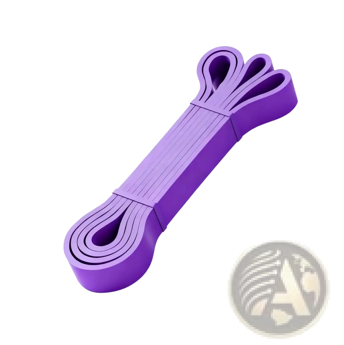 Purple resistance band made of durable latex with 60-100 lbs resistance for fitness and yoga training