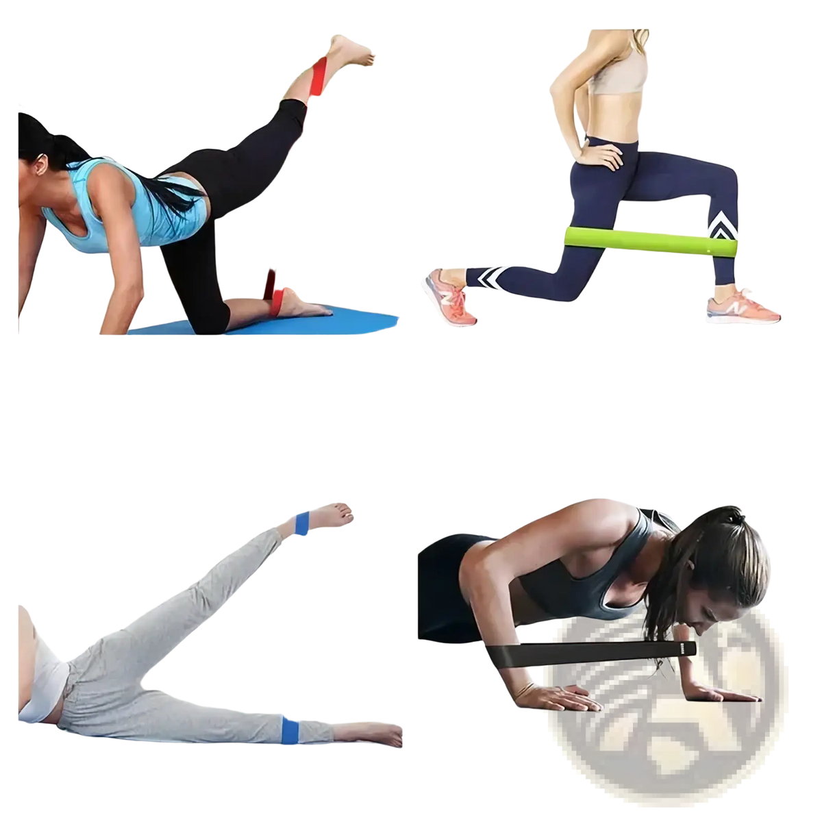 Resistance bands set for workout and fitness featuring red green blue and black durable latex for full-body exercises
