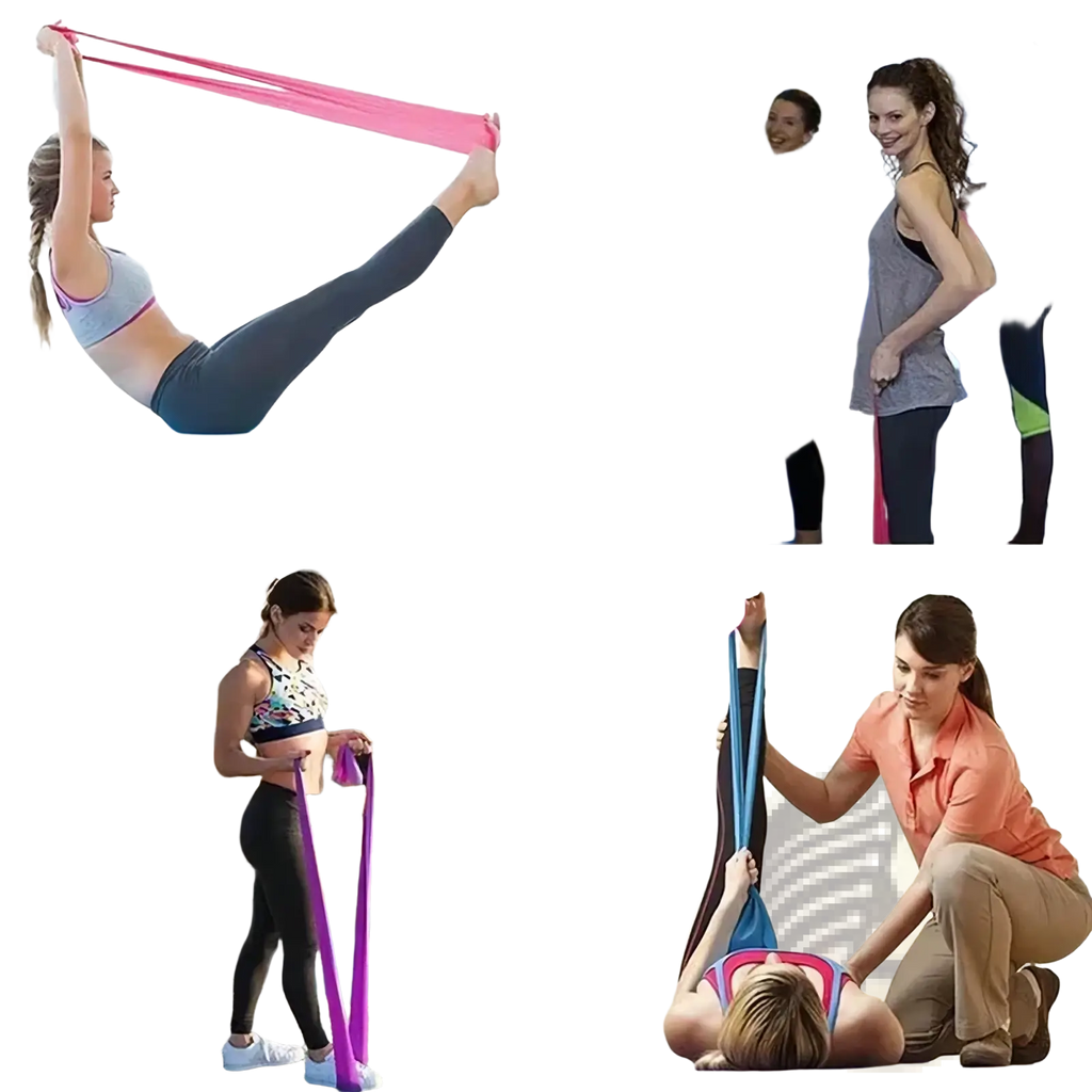 Pink resistance band made of durable latex for workout fitness exercise and strength training