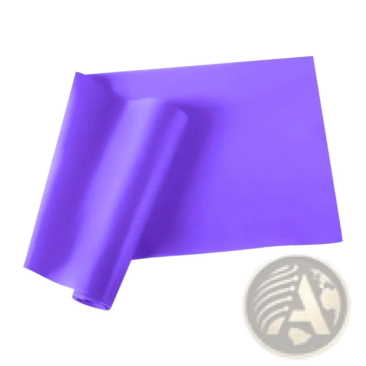 Purple rubber resistance band 1500mm by 150mm by 0.35mm thick for fitness exercise and workout use