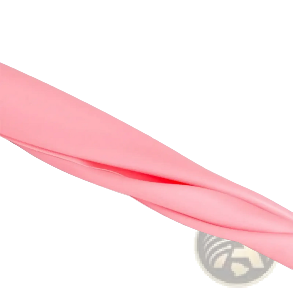 A vibrant pink resistance band with smooth texture and high elasticity for fitness exercise and workouts