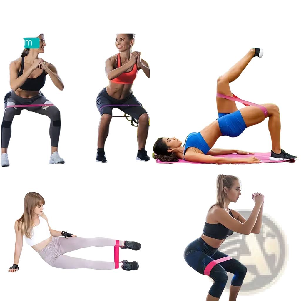 Pink resistance loop exercise bands 5 pack made of durable material for versatile fitness training use