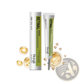 Silver and green retinal cream skin tightening booster tube by Hovygi with a metallic cap for firming skin care