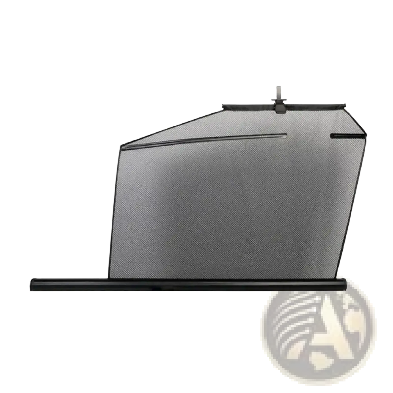 Retractable mesh car window sunshade with black mesh screen and sturdy frame for uv protection and modern style