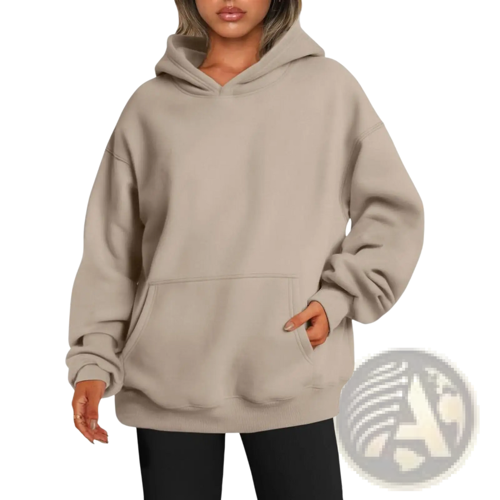 A soft oversized beige retro 3d tie dye unisex pullover hoodie with a relaxed fit and front pocket