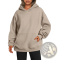 A soft oversized beige unisex pullover hoodie with relaxed fit and front pocket from retro 3d tie dye collection