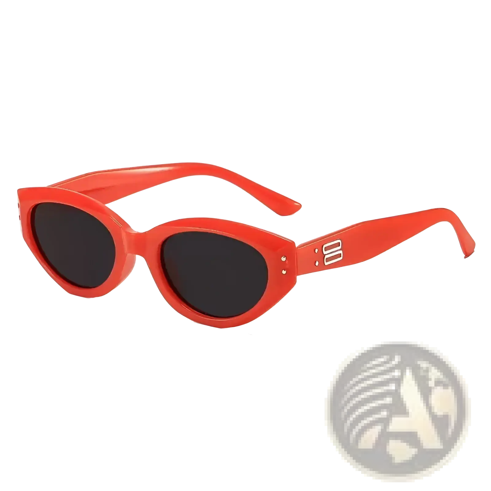 Retro cat eye uv400 sunglasses with vibrant red glossy plastic frame and dark lenses for modern style protection