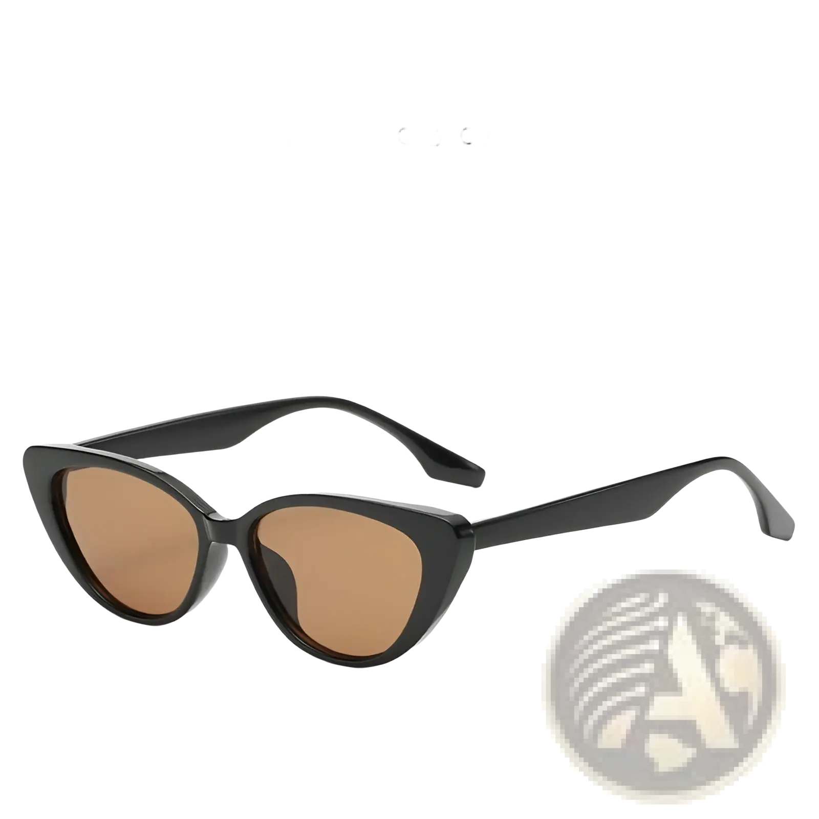 Black-framed retro chic cat eye sunglasses with brown tinted lenses perfect for stylish sun protection
