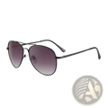 Black metal aviator sunglasses with uv400 gradient gray lenses for retro style and sun protection