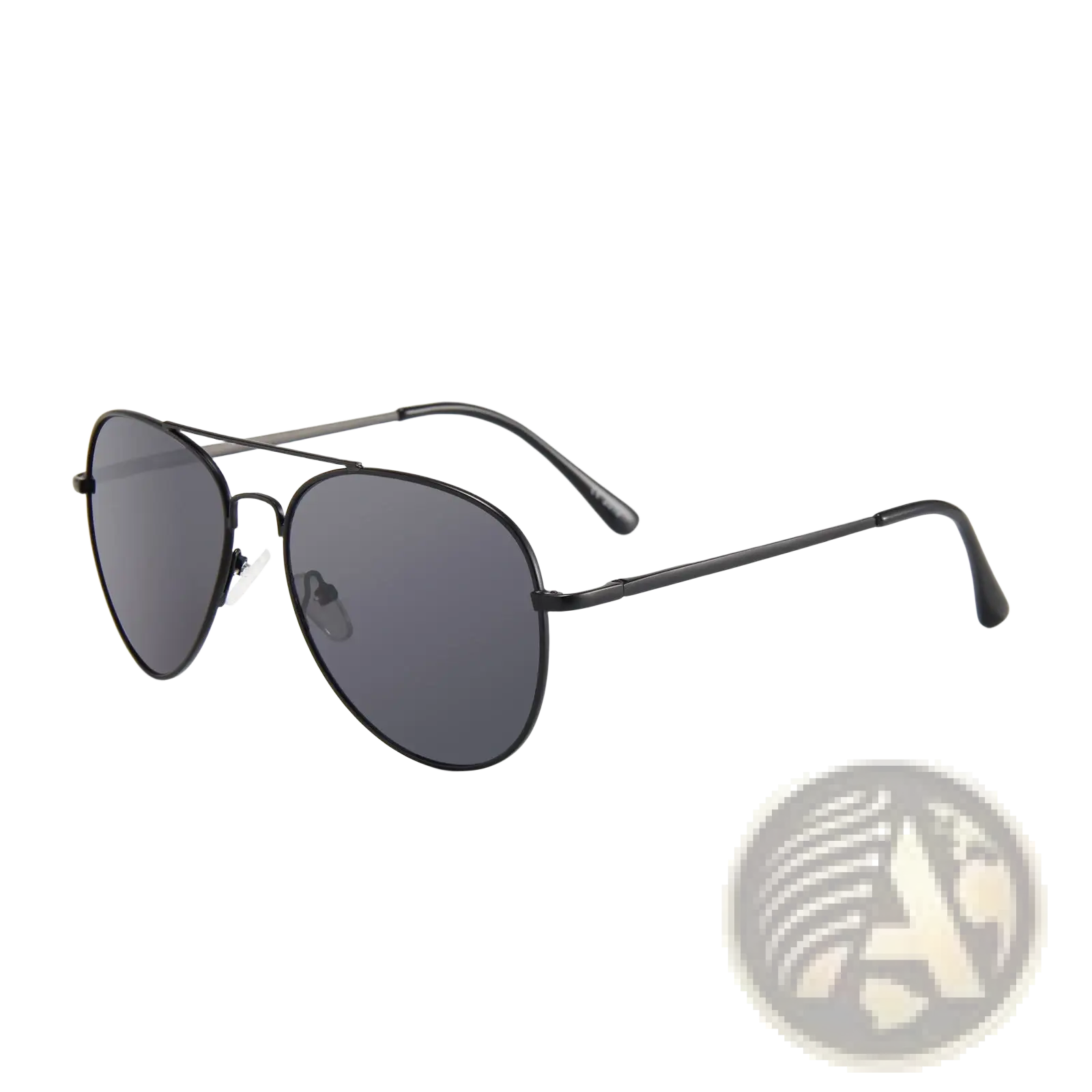 Retro metal aviator sunglasses with black sleek metal frame and uv400 dark gray gradient lenses