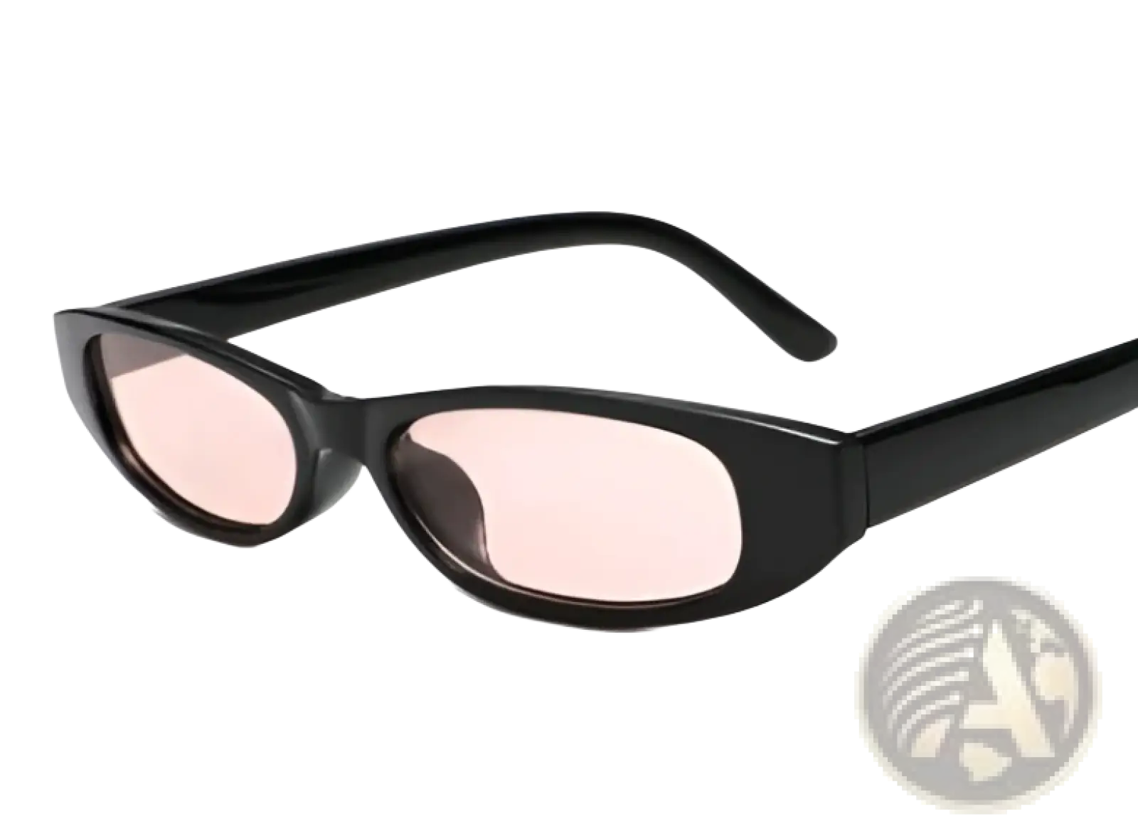 Retro small frame cat eye uv400 sunglasses with black frames and pink-tinted lenses for fashionable sun protection