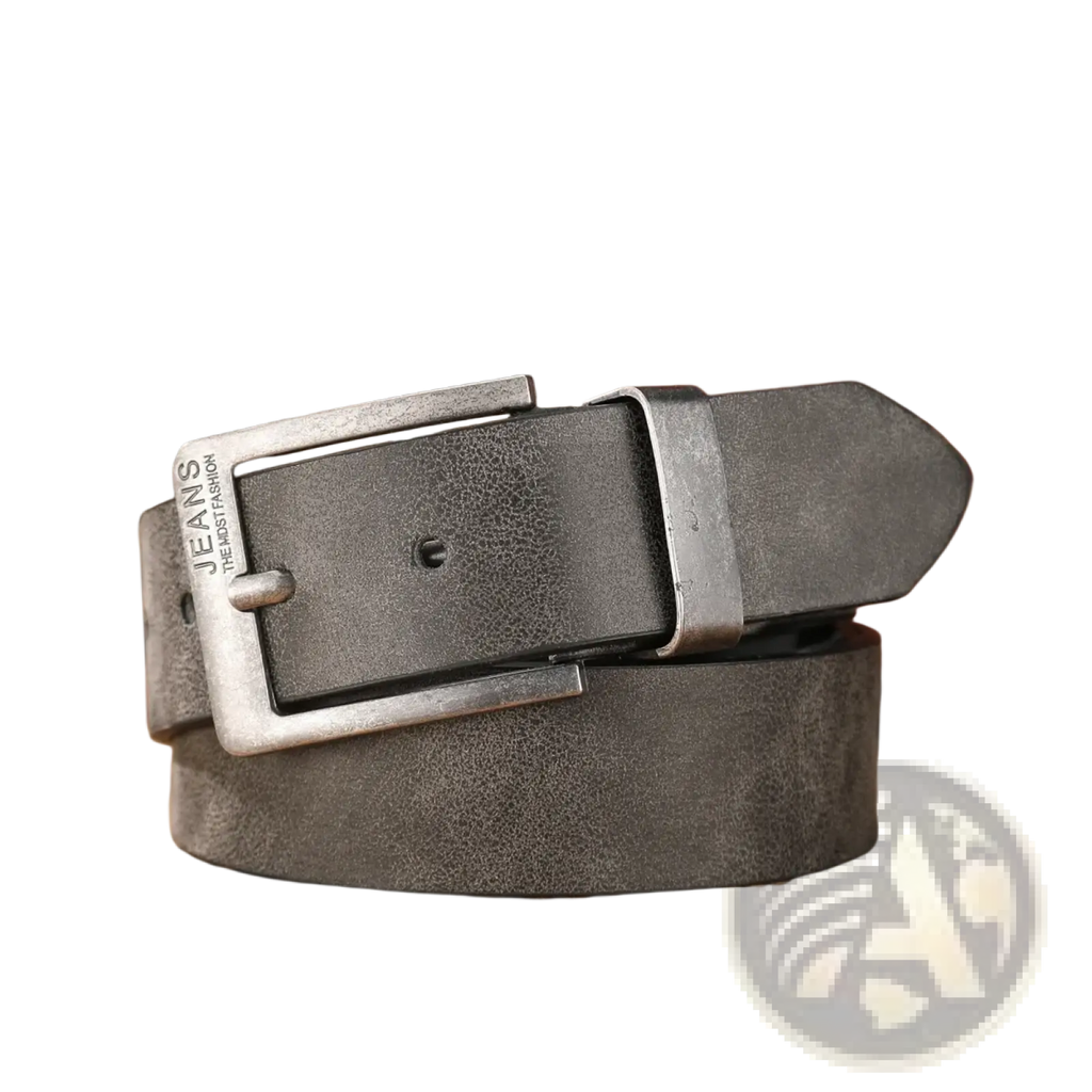 Retro western pu leather belt unisex gray distressed with silver metal buckle featuring jeans the most fashion branding