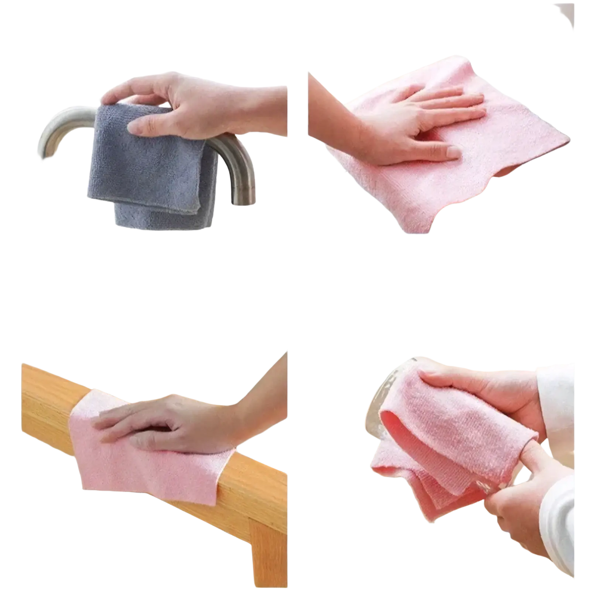 Soft pink reusable microfiber kitchen towel roll made of microfiber for cleaning kitchen and household surfaces