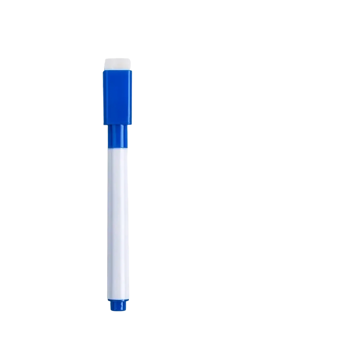 Reusable tracing workbook for kids featuring a blue and white dry-erase marker with a blue cap for writing