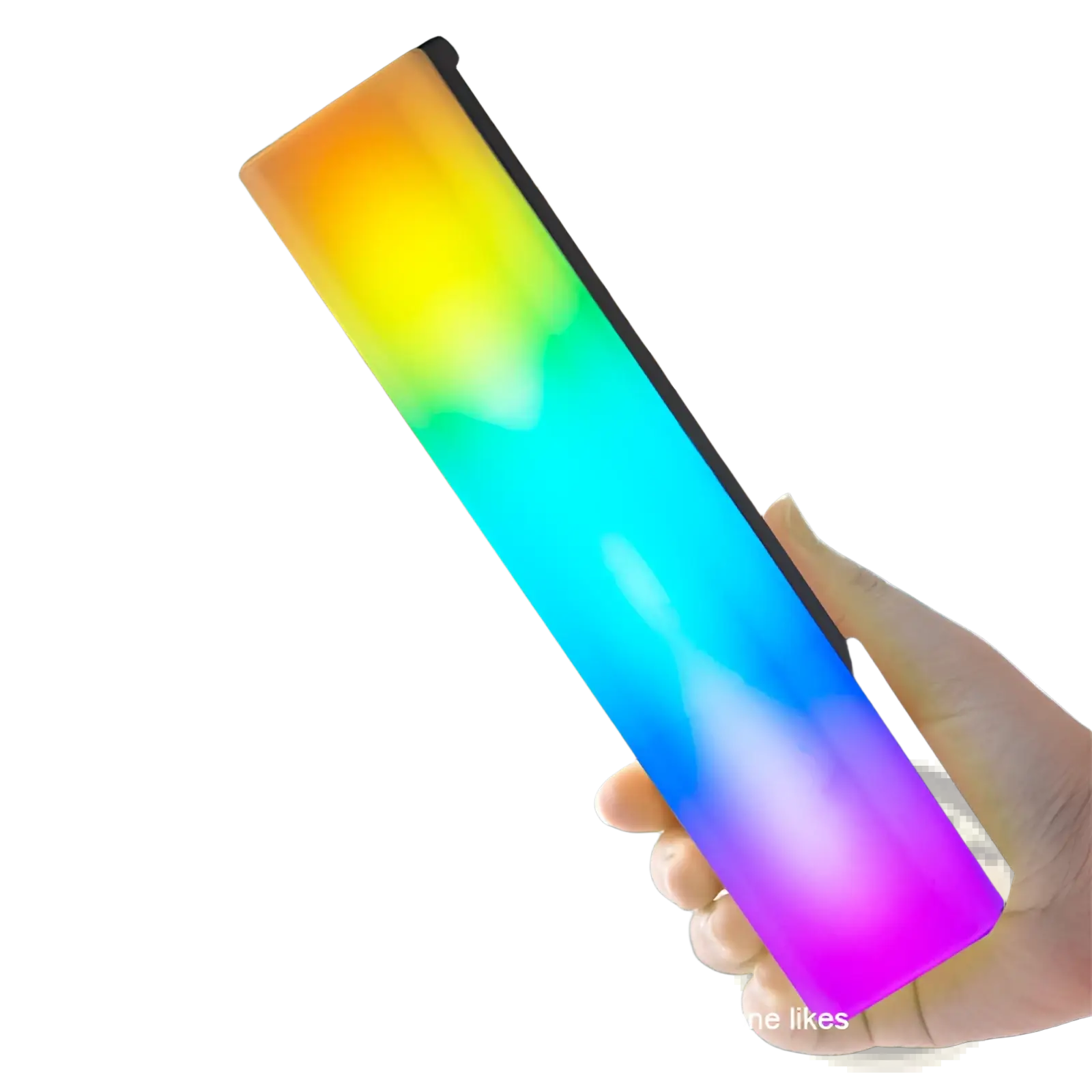 A sleek rectangular rgb rhythm light bar with vibrant orange to purple gradient and voice-activated gaming lamp design