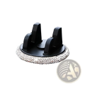 Black car air vent phone holder with sparkling silver rhinestone trim for secure mounting in vehicle vents