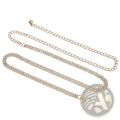 Gold-toned rhinestone chain belt for women with adjustable multi-row metal design and matching lobster clasp closure