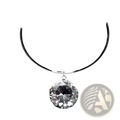 A rhinestone crystal choker necklace featuring a sparkling clear crystal pendant on a sleek silver band for party wear