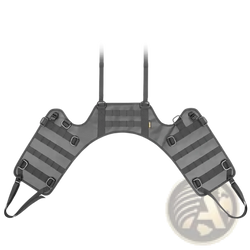 Gray Rhinowalk motorcycle saddle bag mounting base tactical harness with adjustable straps and multiple attachment points