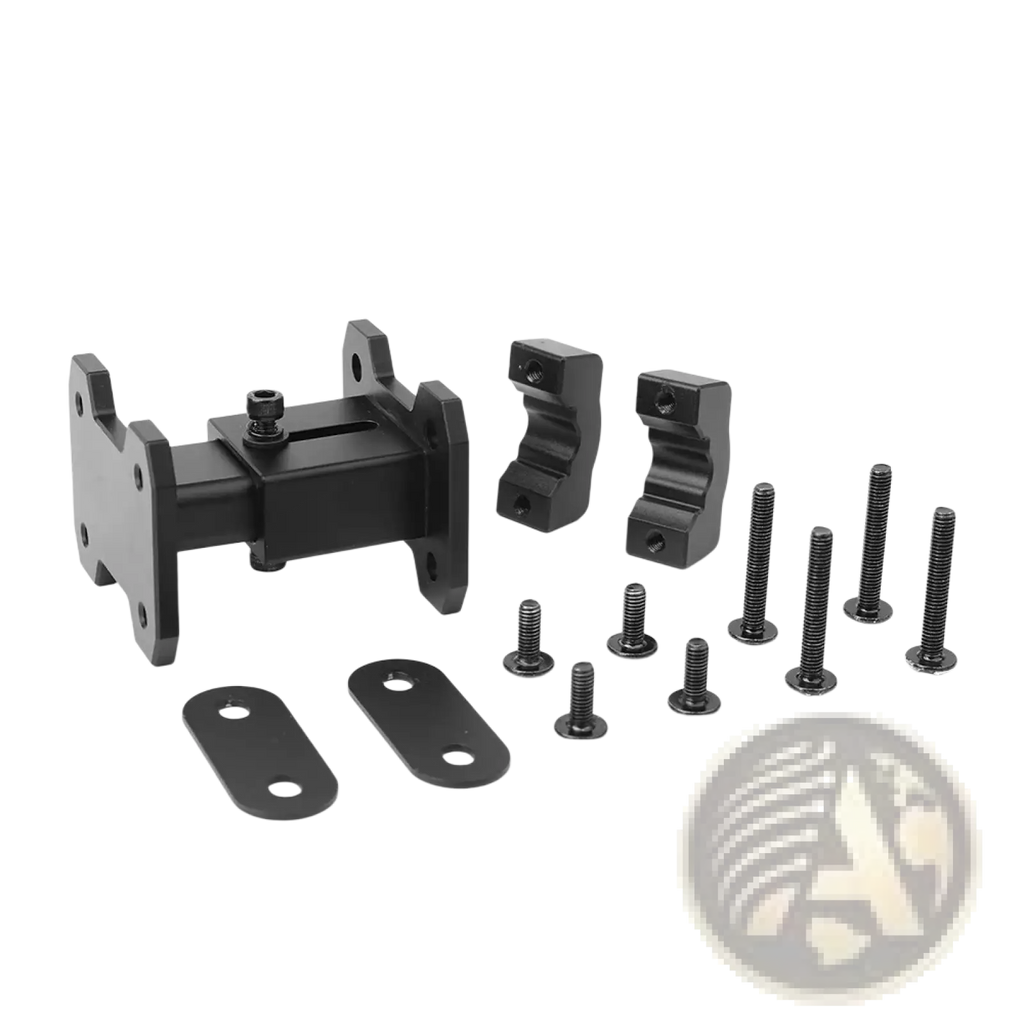 Black metal mounting bracket kit with screws and plates for rhinowalk motorcycle side bag rack extender