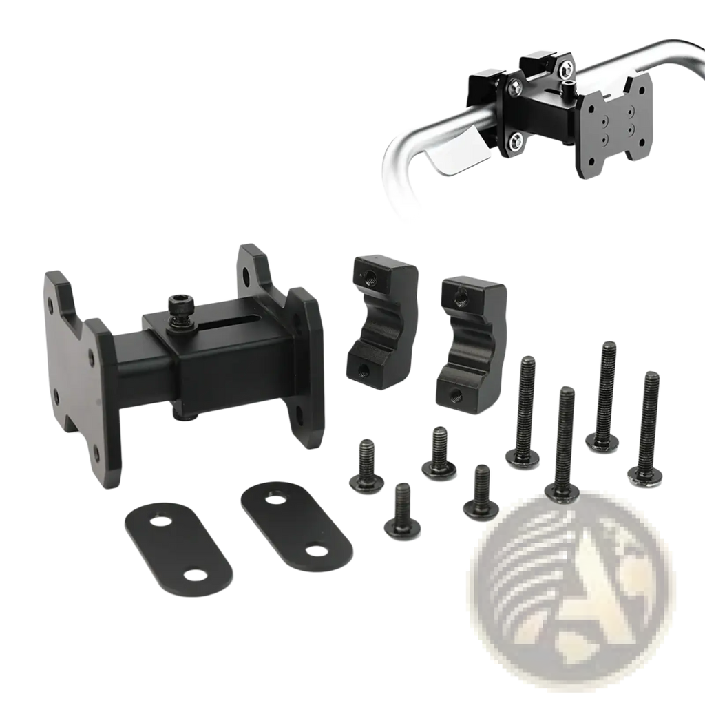 Black metal rhinowalk motorcycle side bag rack extender handlebar mount kit with brackets screws and plates