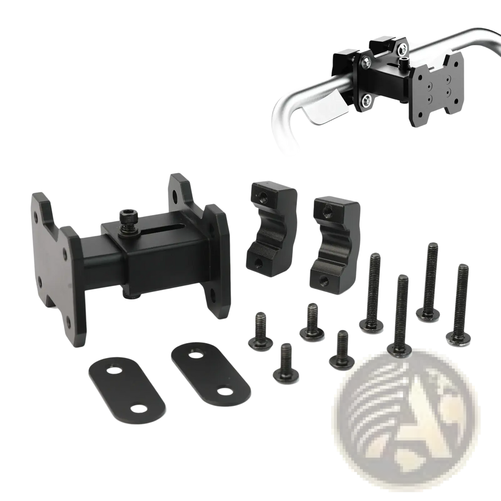 Black rhinowalk motorcycle handlebar mount kit with adjustable clamps and hardware for mjx2004 side rack extender