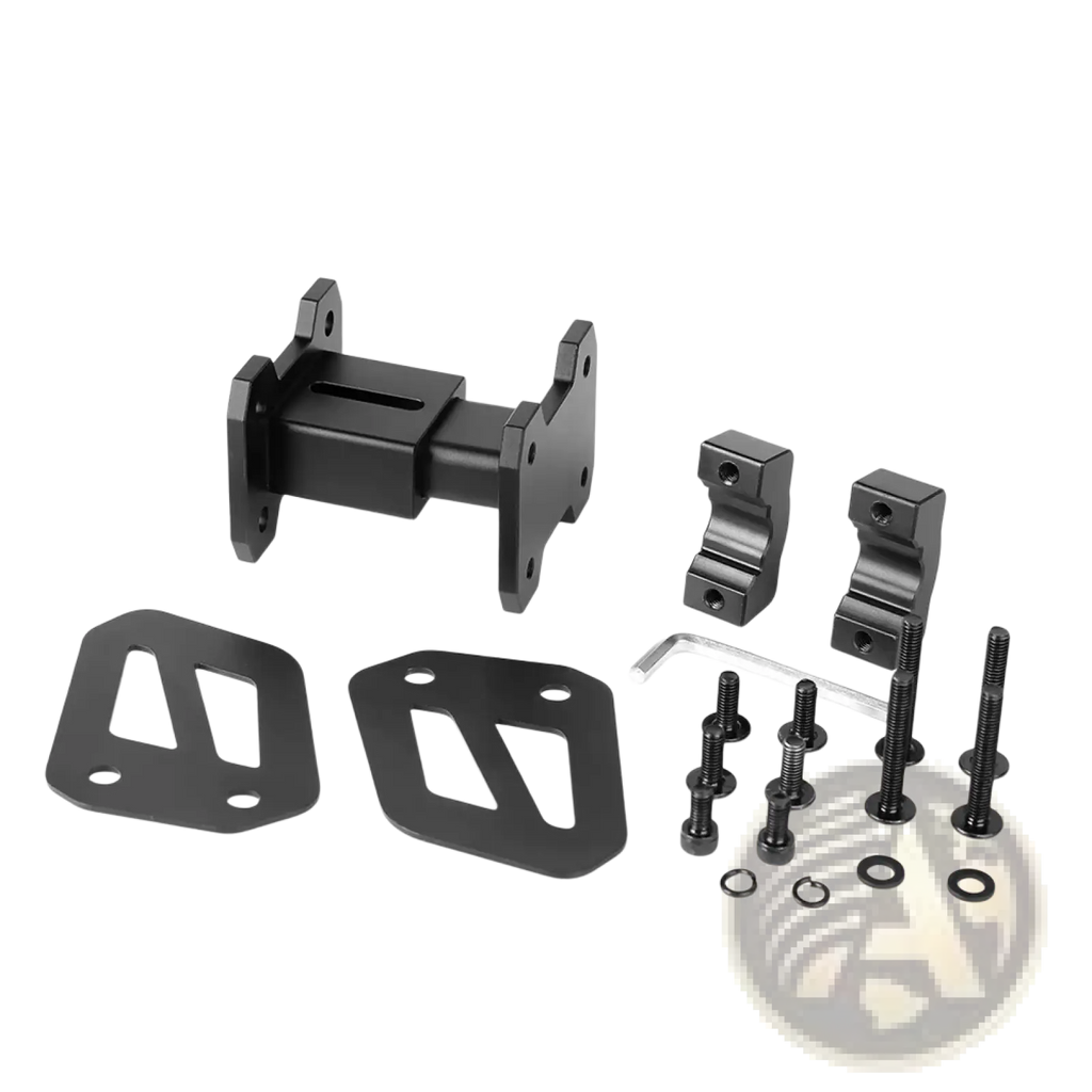 Black metal mount kit with screws washers and brackets for rhinowalk motorcycle side rack extender mjx2004 installation