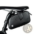 Black rhinowalk waterproof bike saddle bag with sleek durable design and small white logo on the corner