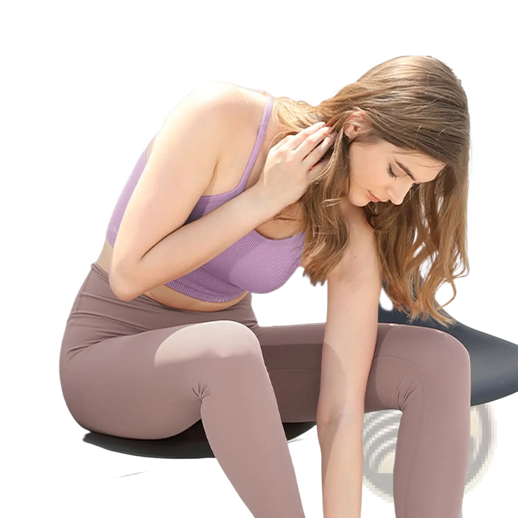 A woman wearing a lavender ribbed crop tank top and mauve leggings from the ribbed crop tank top 3 pack for women