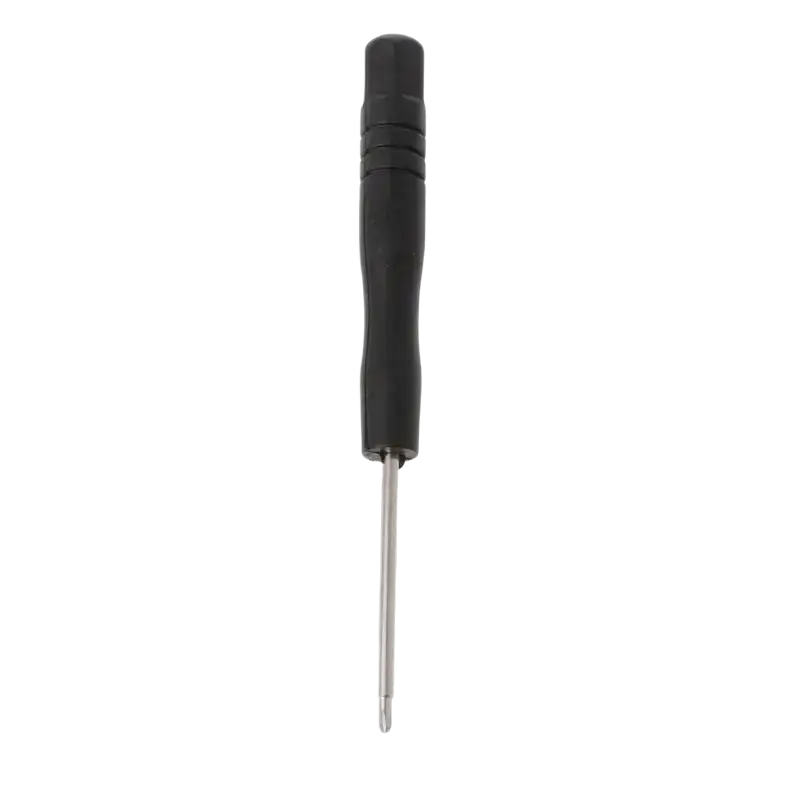 Black-handled precision screwdriver with metallic flat tip for ribbon cable and power switch cable installation kit