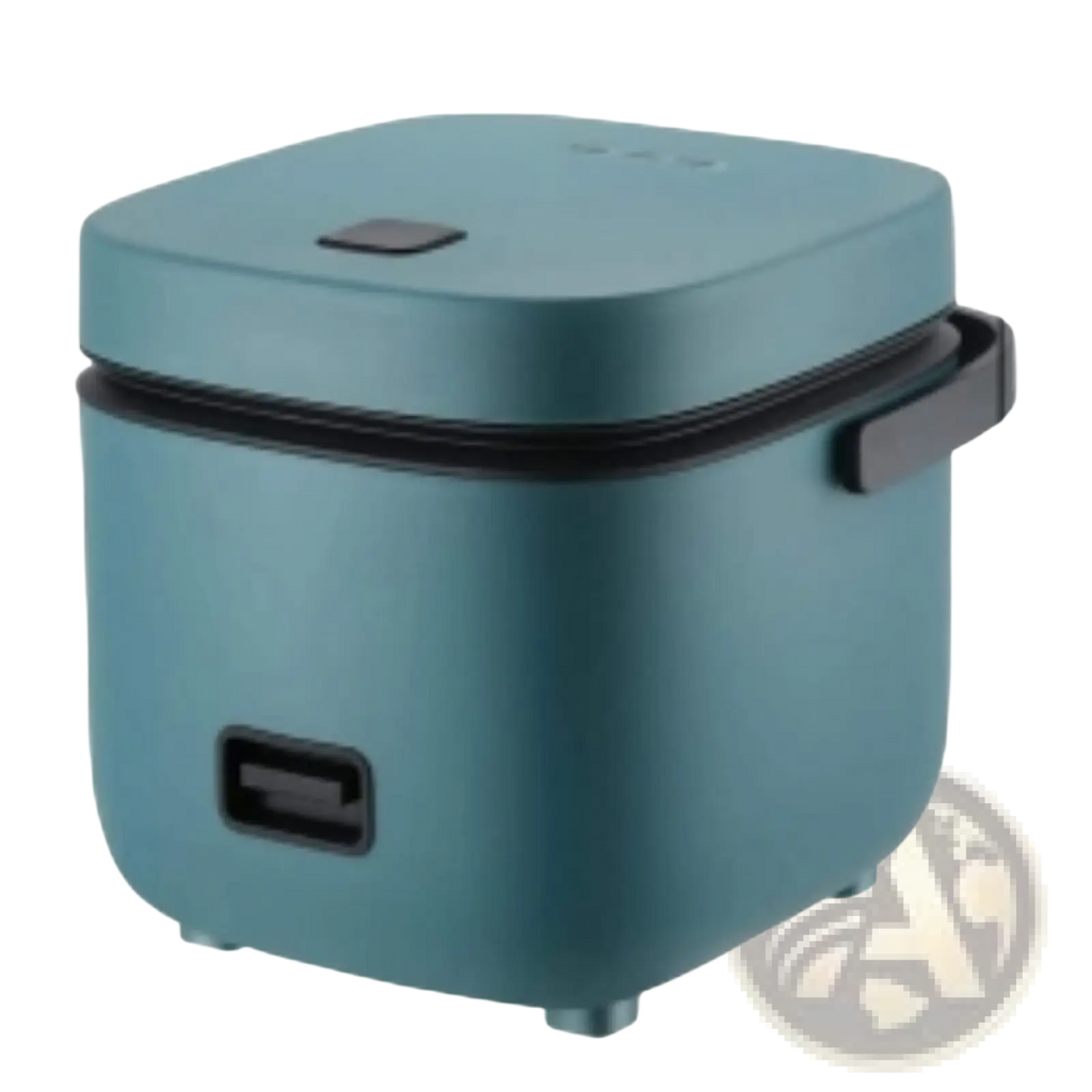Teal rice cooker 1.2l electric steamer with matte finish black handle and nonstick liner for easy cooking