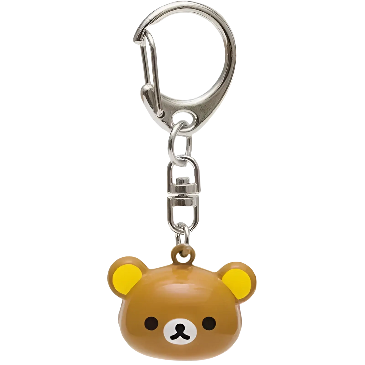 Rilakkuma bear keychain set cute enamel charm featuring a brown bear with yellow ears and glossy plastic details