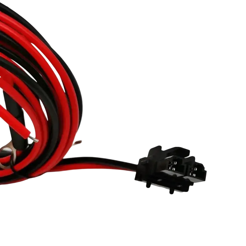 Red and black insulated wires coiled with black multi-pin connector for rkn4152a power cord for motorola intercom devices