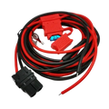 Red and black insulated rkn4152a power cord with metal alligator clips and blue fuse holder for motorola intercom devices