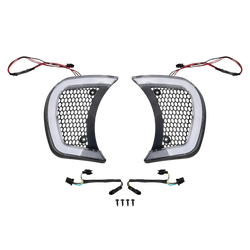 Black and clear led tail light assemblies with honeycomb mesh design for Road Glide led headlight vent accents 2015-2024
