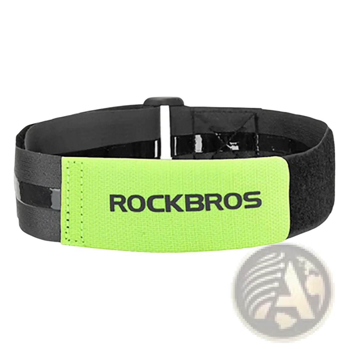 Bright neon green and black Rockbros cycling belt with reflective strip for anti-slip bicycle luggage tie rope