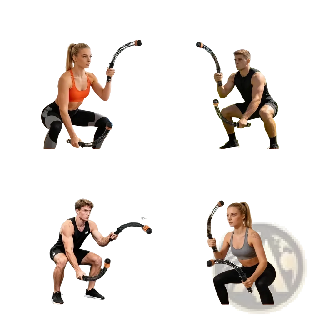 Black and orange wireless quiet ropeless battle rope with spring mechanism for silent resistance training equipment