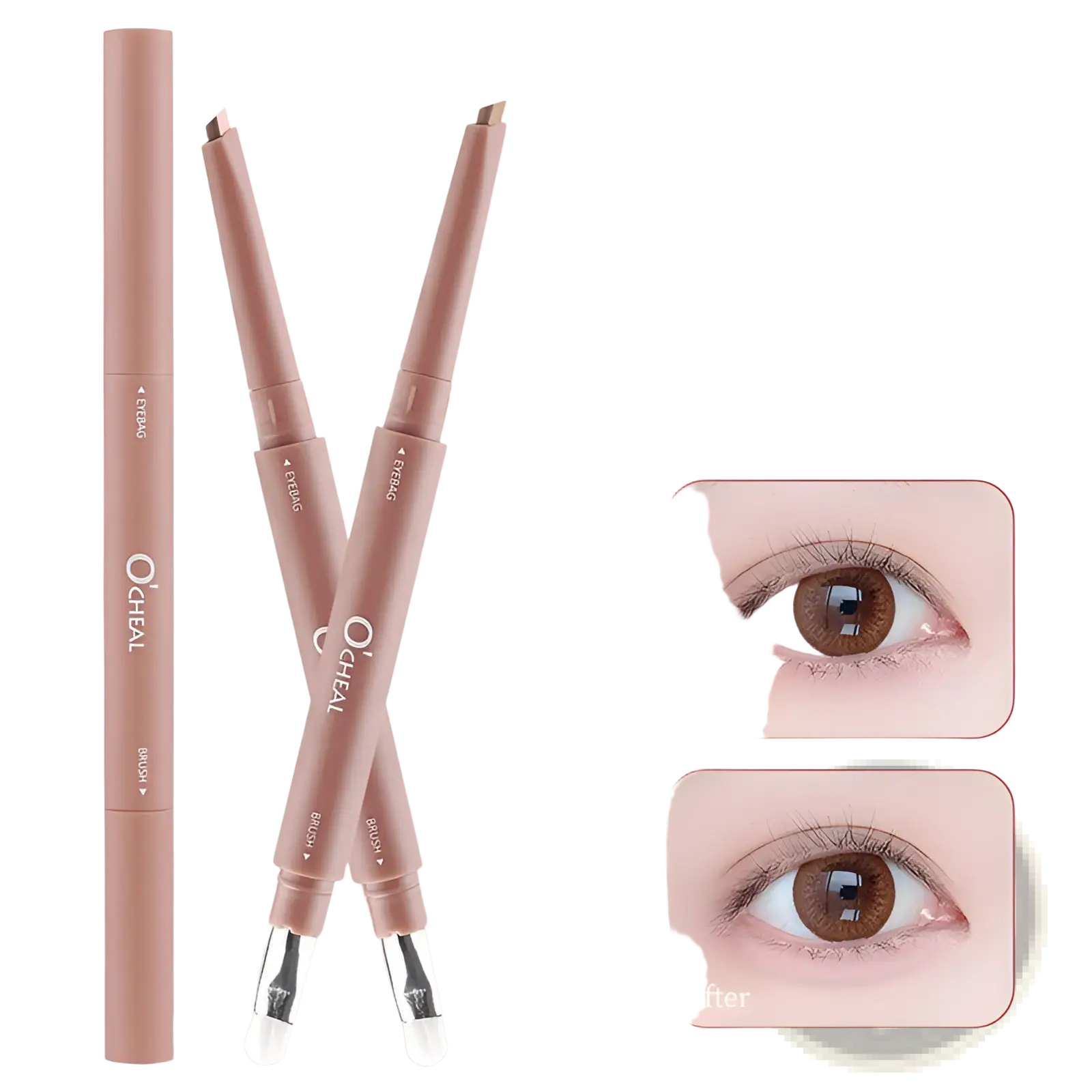 Rose gold dual ended eyeshadow and silkworm pen with matte finish and precision-tipped applicators